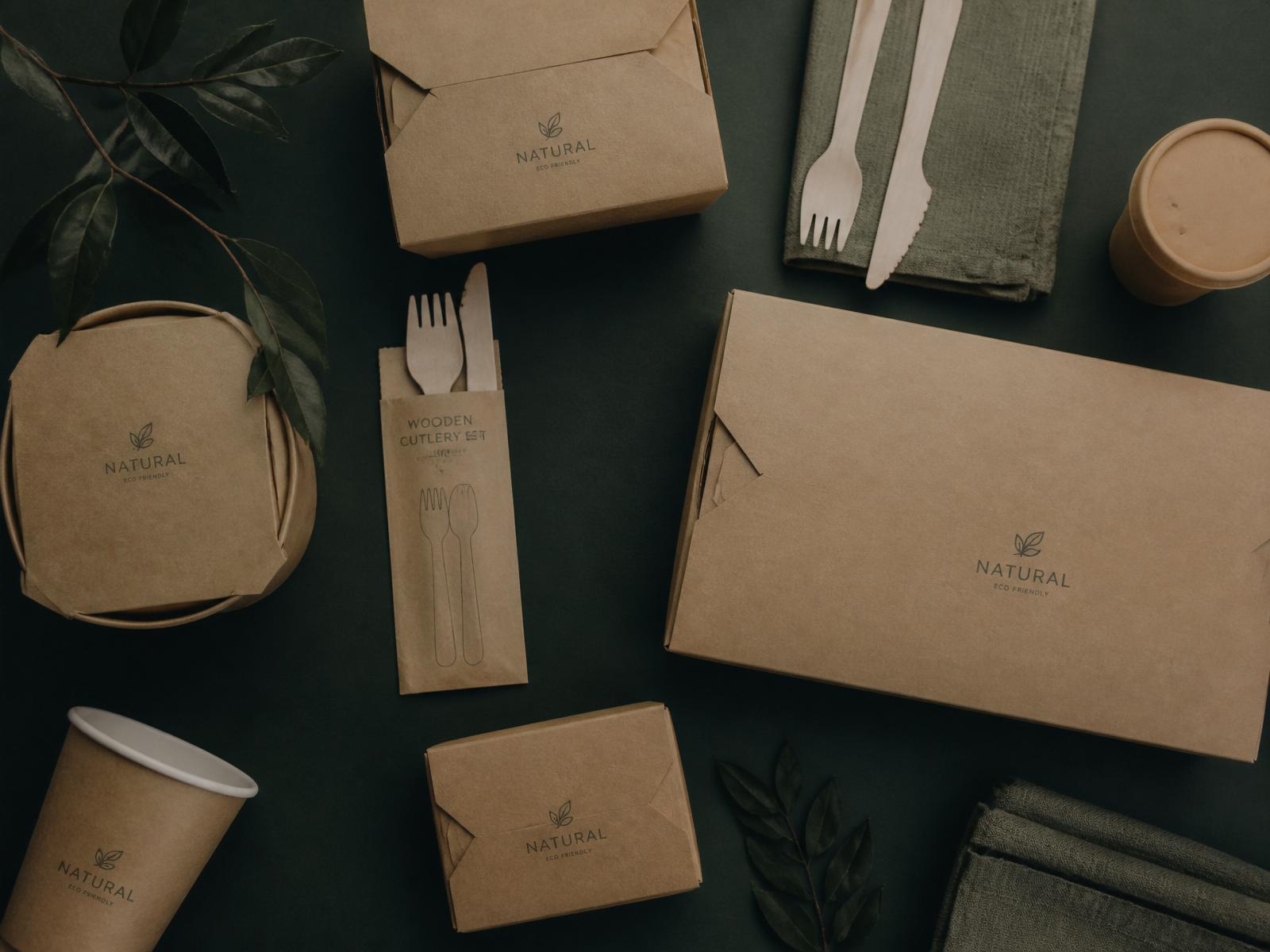 Kraft packaging flat lay